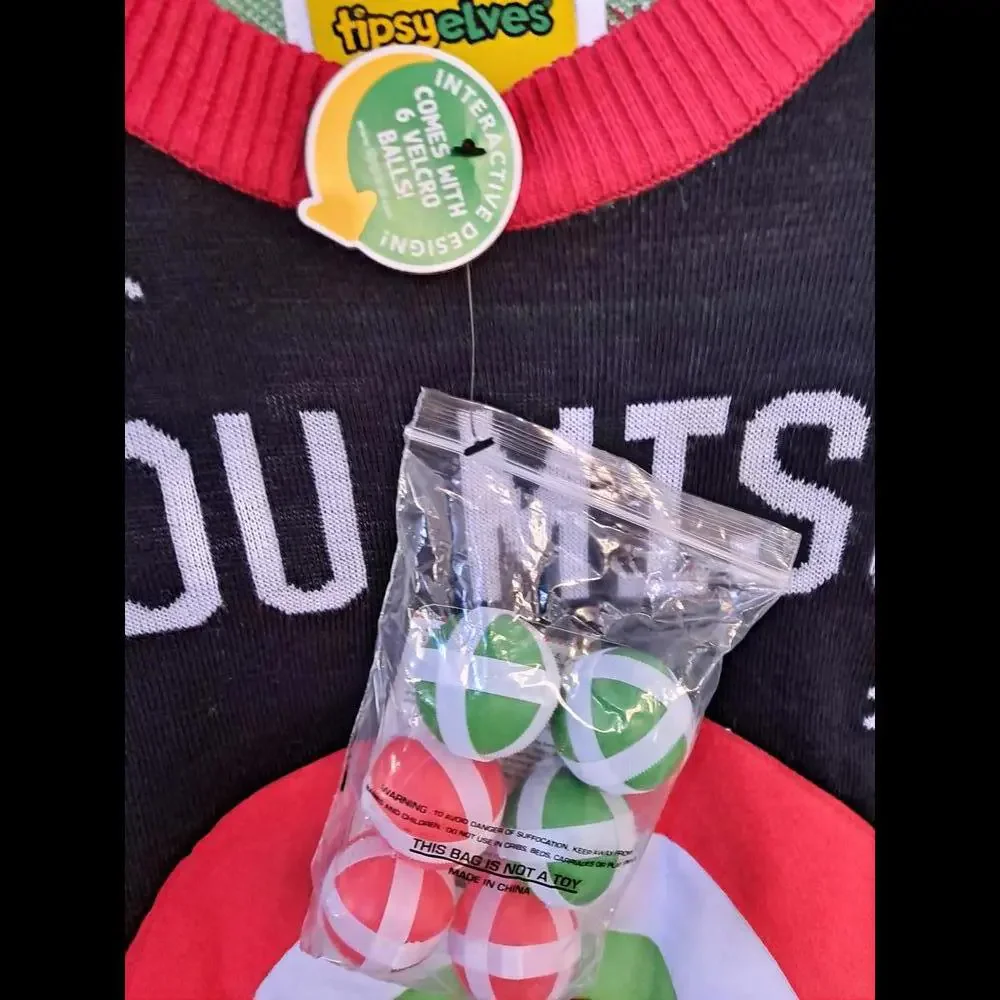 NWT Tipsy Elf You Miss You‎ Drink Christmas Sweater Size Medium